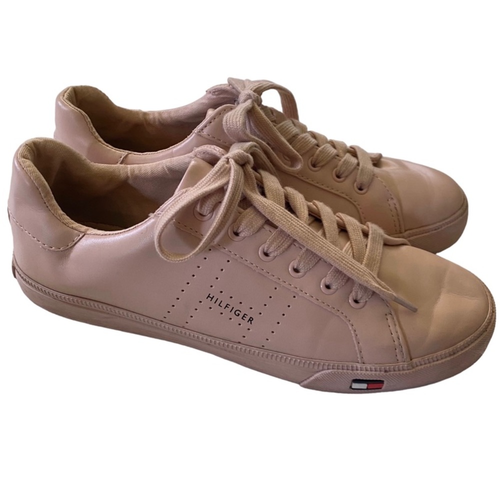 Tommy Hilfiger Leather Luster Pale Pink Lace Up Sneakers Women’s Size 8 M